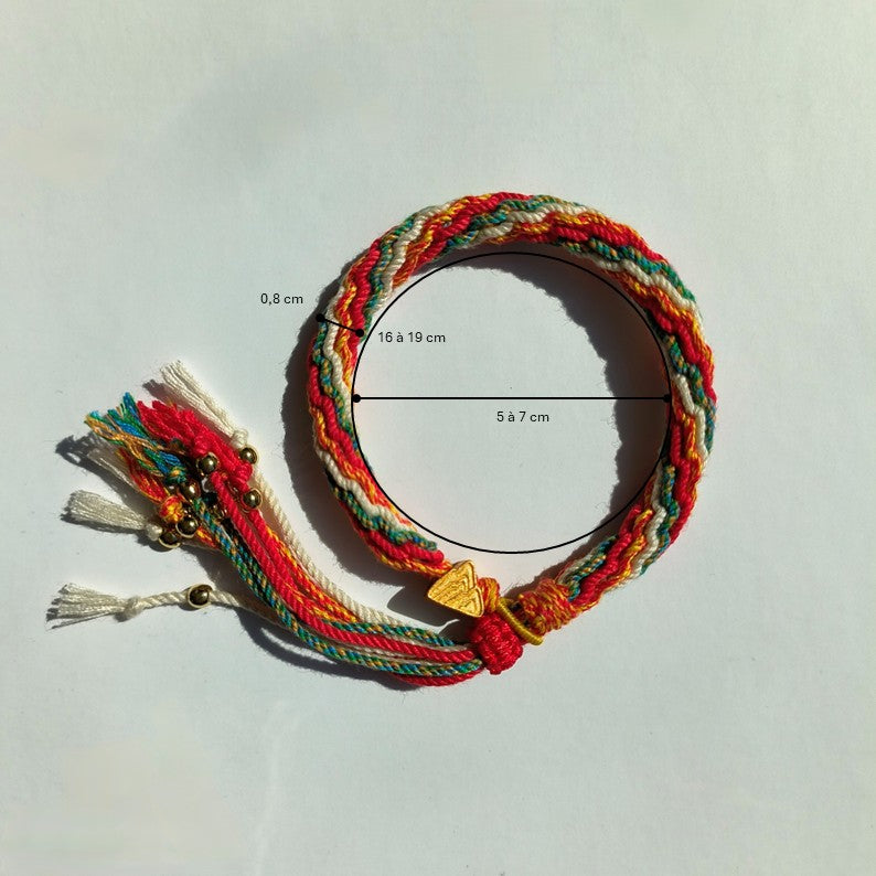 Soleil Nomade – Bracelet tressé multicolore