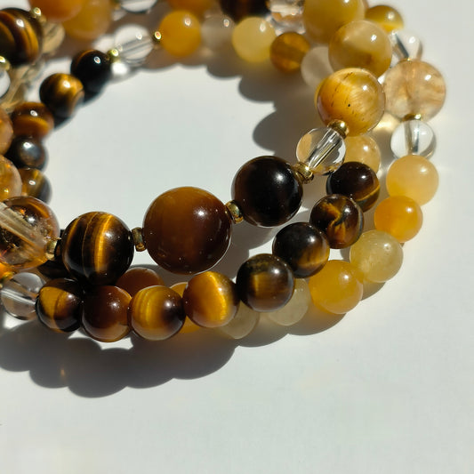 Solstice Doré – Collier & Bracelets modulables