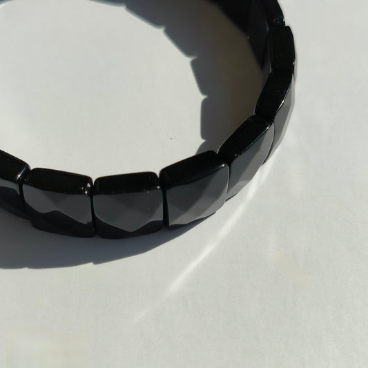 Bracelet en obsidienne facetté - L'Atelier Wen