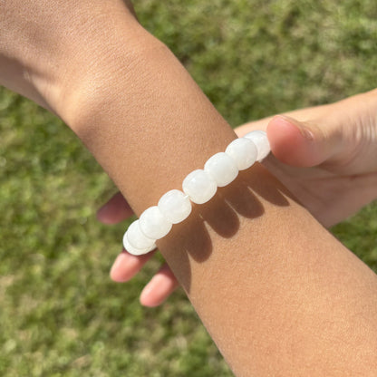 Bracelet Jade Blanc Nuage - L'Atelier Wen